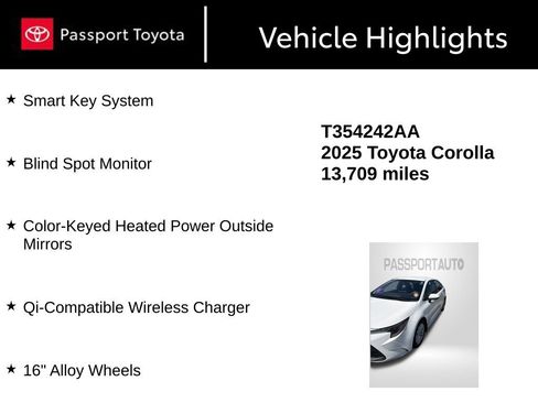 Certified 2025 Toyota Corolla LE w/ LE Premium Package FWD image 10