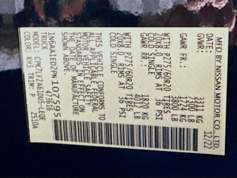 Used 2023 Nissan Titan Platinum Reserve w/ Moonroof Package image 36