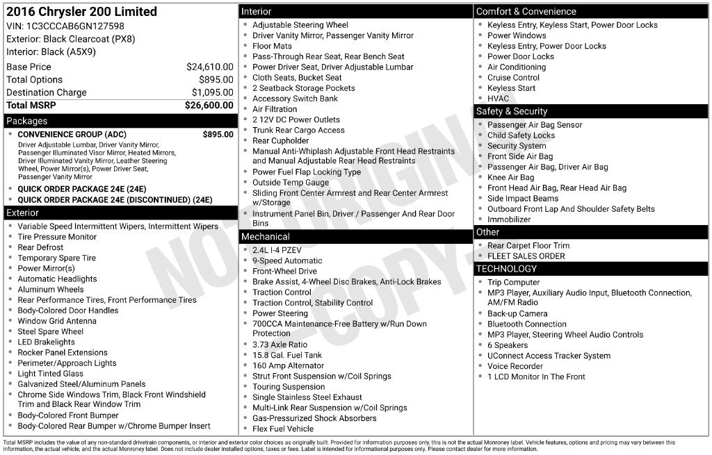 Used 2016 Chrysler 200 Limited w/ Convenience Group FWD image 6