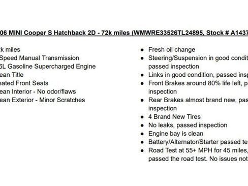 Used 2006 MINI Cooper S FWD image 2
