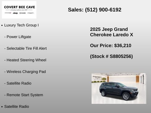 New 2025 Jeep Grand Cherokee Laredo X w/ Luxury Tech Group I RWD image 15