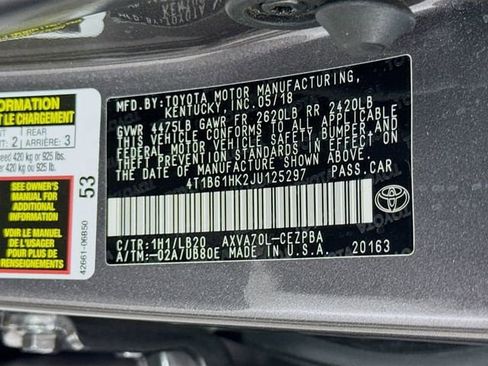 Certified 2018 Toyota Camry XSE FWD image 31
