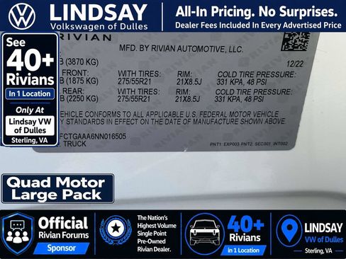 Used 2022 Rivian R1T Adventure AWD/4WD image 30