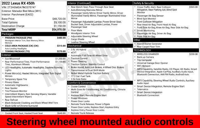 Used 2022 Lexus RX 450h AWD w/ Premium Package image 29