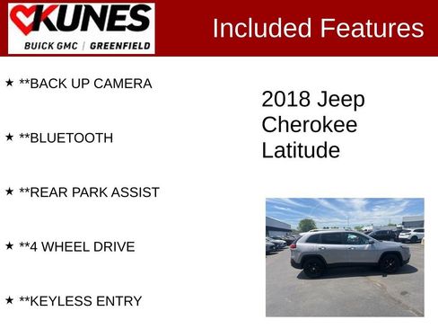 Used 2018 Jeep Cherokee Latitude w/ Safety Group AWD/4WD image 2