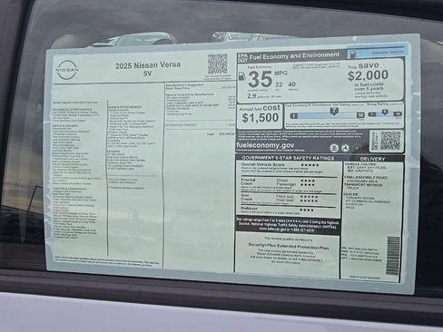 New 2025 Nissan Versa SV w/ Trunk Package image 28