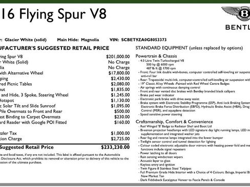 Used 2016 Bentley Flying Spur V8 AWD/4WD image 3