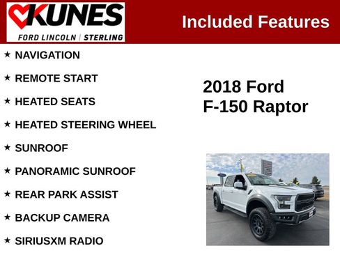 Used 2018 Ford F150 Raptor w/ Equipment Group 802A Luxury AWD/4WD image 2