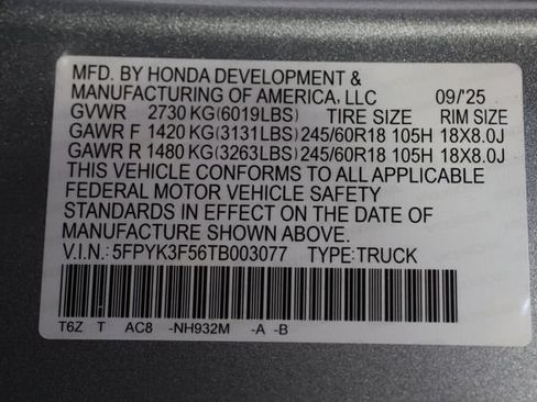 Used 2026 Honda Ridgeline RTL image 29