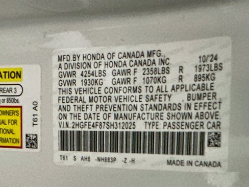 Used 2025 Honda Civic FWD Hybrid Sedan image 12