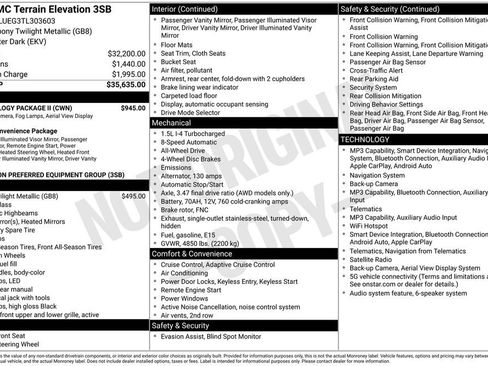 New 2026 GMC Terrain Elevation w/ Technology Package II AWD/4WD image 41