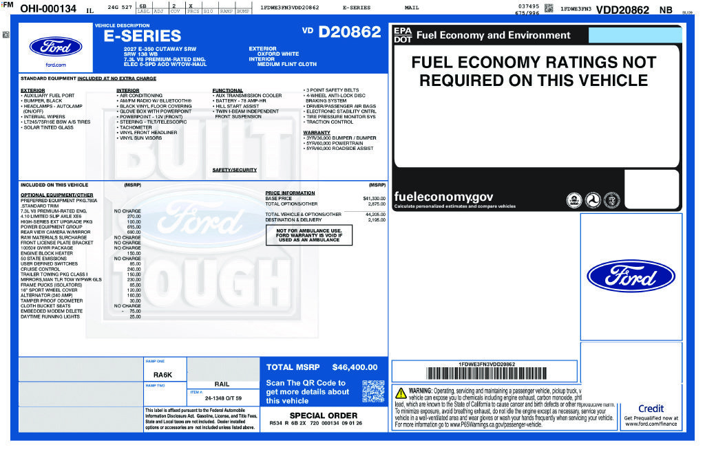 New 2027 Ford E-350 and Econoline 350 Super Duty w/ Power Equipment Group RWD image 4