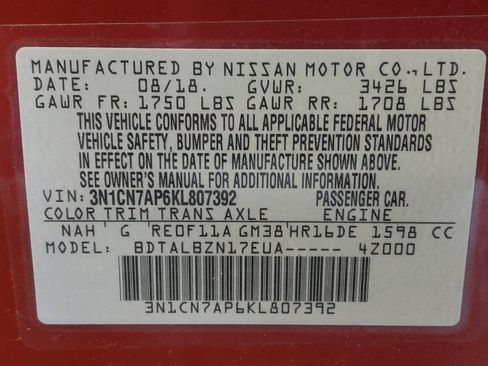 Used 2019 Nissan Versa SV FWD image 33