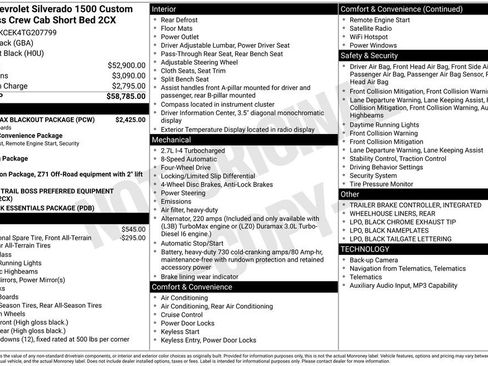 Used 2026 Chevrolet Silverado 1500 Custom Trail Boss w/ Turbomax Blackout Package AWD/4WD image 3