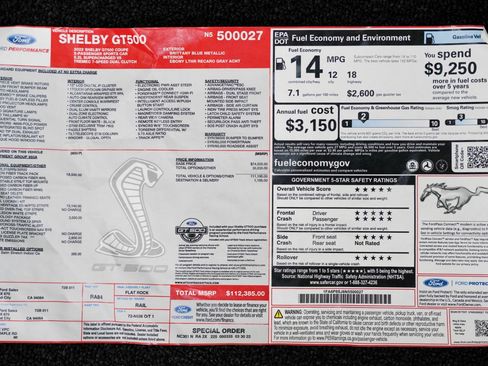 Used 2022 Ford Mustang Shelby GT500 w/ Carbon Fiber Track Pack RWD image 50