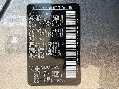 Used 2020 Nissan Armada Platinum w/ Cargo Package RWD image 36