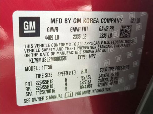 Certified 2021 Chevrolet TrailBlazer RS w/ Sun and Liftgate Package image 35