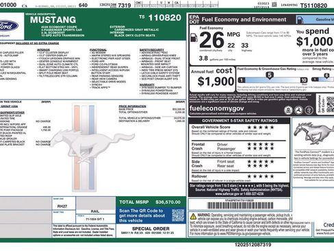 Used 2026 Ford Mustang Coupe w/ Mustang Nite Pony Package RWD image 3