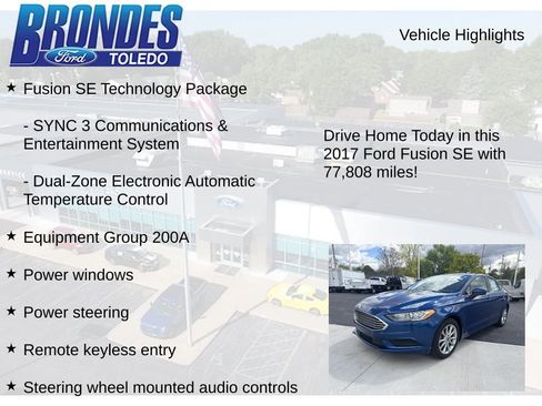 Used 2017 Ford Fusion SE w/ Fusion SE Technology Package FWD image 5