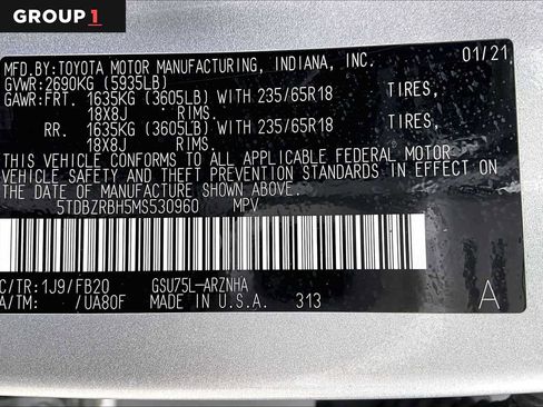 Certified 2021 Toyota Highlander LE AWD/4WD image 37