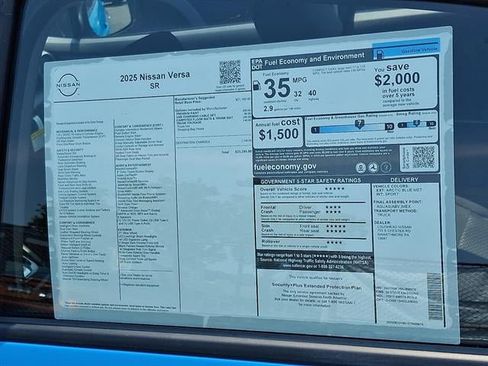 New 2025 Nissan Versa SR w/ Trunk Package image 7