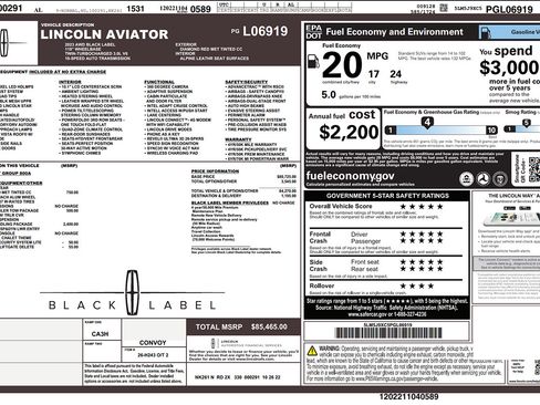 Used 2023 Lincoln Aviator Black Label w/ Dynamic Handling Package AWD/4WD image 2