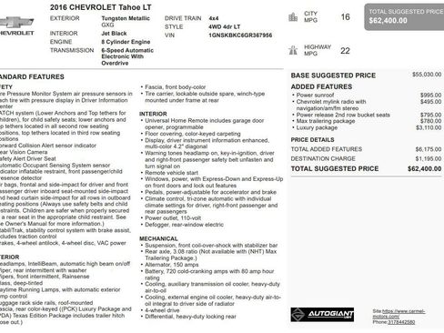 Used 2016 Chevrolet Tahoe LT w/ Luxury Package image 3