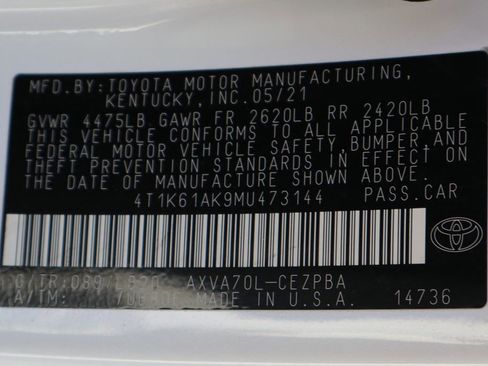 Used 2021 Toyota Camry XSE FWD image 52