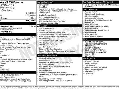 Used 2023 Lexus NX 350 AWD w/ Cold Area Package image 4