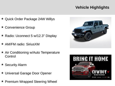 New 2025 Jeep Gladiator Willys image 2