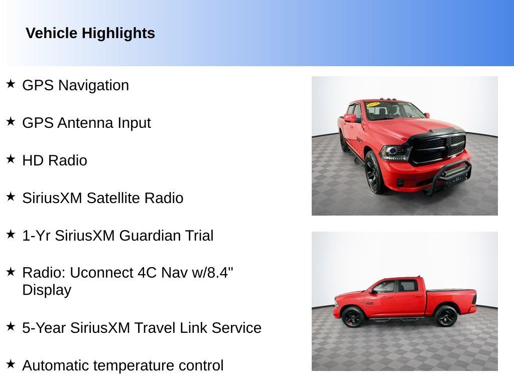 Used 2018 RAM 1500 Sport w/ Quick Order Package 26Q Night AWD/4WD image 2