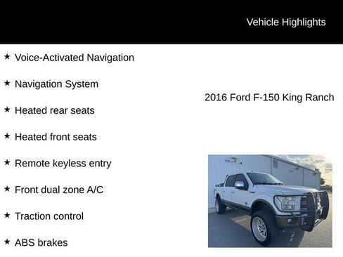 Used 2016 Ford F150 King Ranch w/ Equipment Group 601A Luxury AWD/4WD image 6