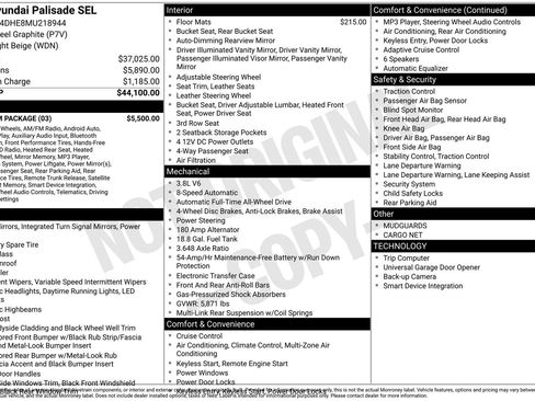 Used 2021 Hyundai Palisade SEL w/ Premium Package image 32