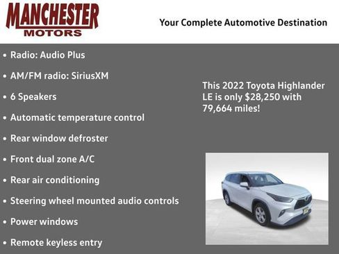 Used 2022 Toyota Highlander LE AWD/4WD image 2