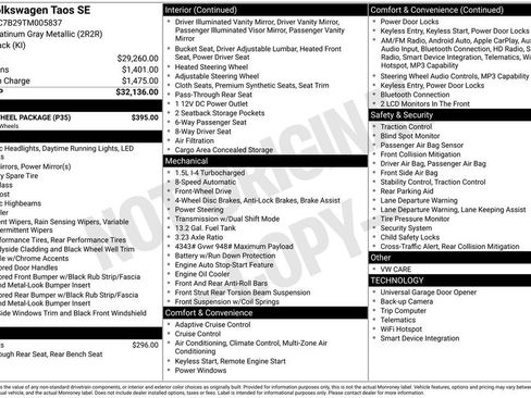 Certified 2026 Volkswagen Taos SE w/ Black Wheel Package FWD image 8