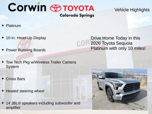 Used 2026 Toyota Sequoia Platinum w/ Tow Technology Package image 7
