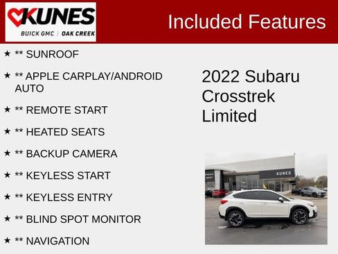 Used 2022 Subaru Crosstrek 2.5i Limited w/ Moonroof Package 2 AWD/4WD image 2