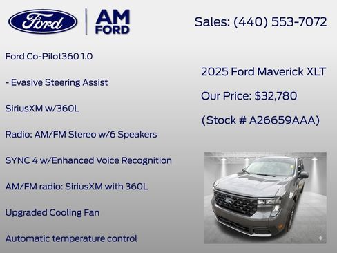 Used 2025 Ford Maverick XLT w/ 4K Tow Package AWD/4WD image 20