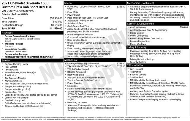 Used 2021 Chevrolet Silverado 1500 Custom RWD image 6