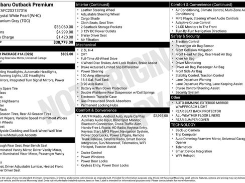 Used 2025 Subaru Outback Premium w/ Popular Package #1A image 18