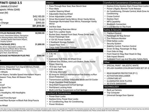 Used 2018 INFINITI QX60 AWD w/ Premium Plus Package image 15