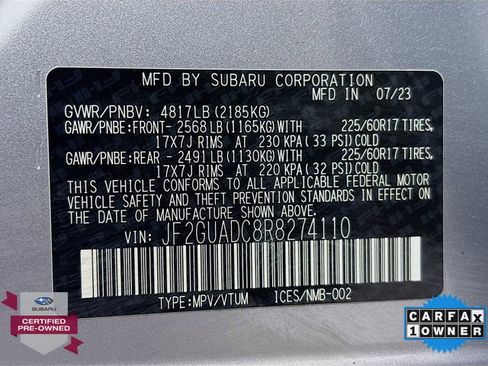 Certified 2024 Subaru Crosstrek 2.0i Premium AWD/4WD image 31