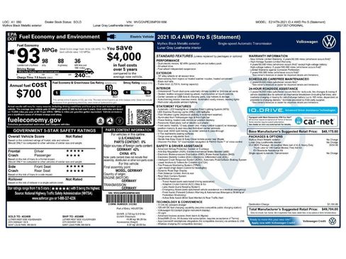 Used 2021 Volkswagen ID.4 Pro S w/ ID.4 Protection Package (IPT) AWD/4WD image 2