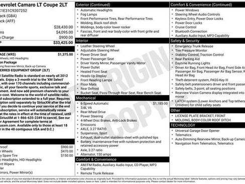 Used 2012 Chevrolet Camaro LT w/ RS Package image 10