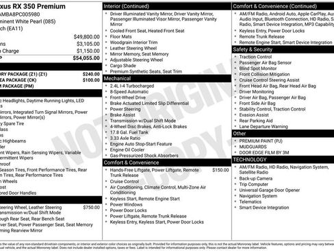 Used 2023 Lexus RX 350 Premium w/ Accessory Package (Z1) FWD image 6