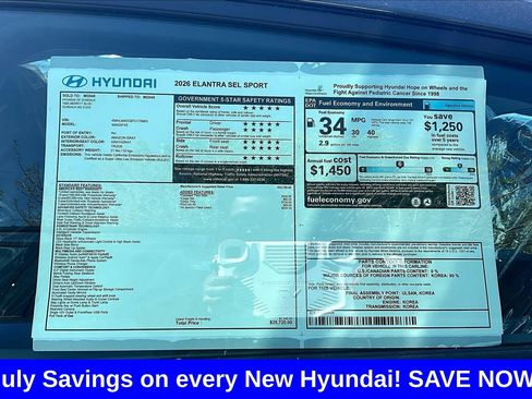 New 2026 Hyundai Elantra Sport FWD image 15