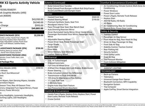 Used 2020 BMW X3 xDrive30i w/ Convenience Package image 47