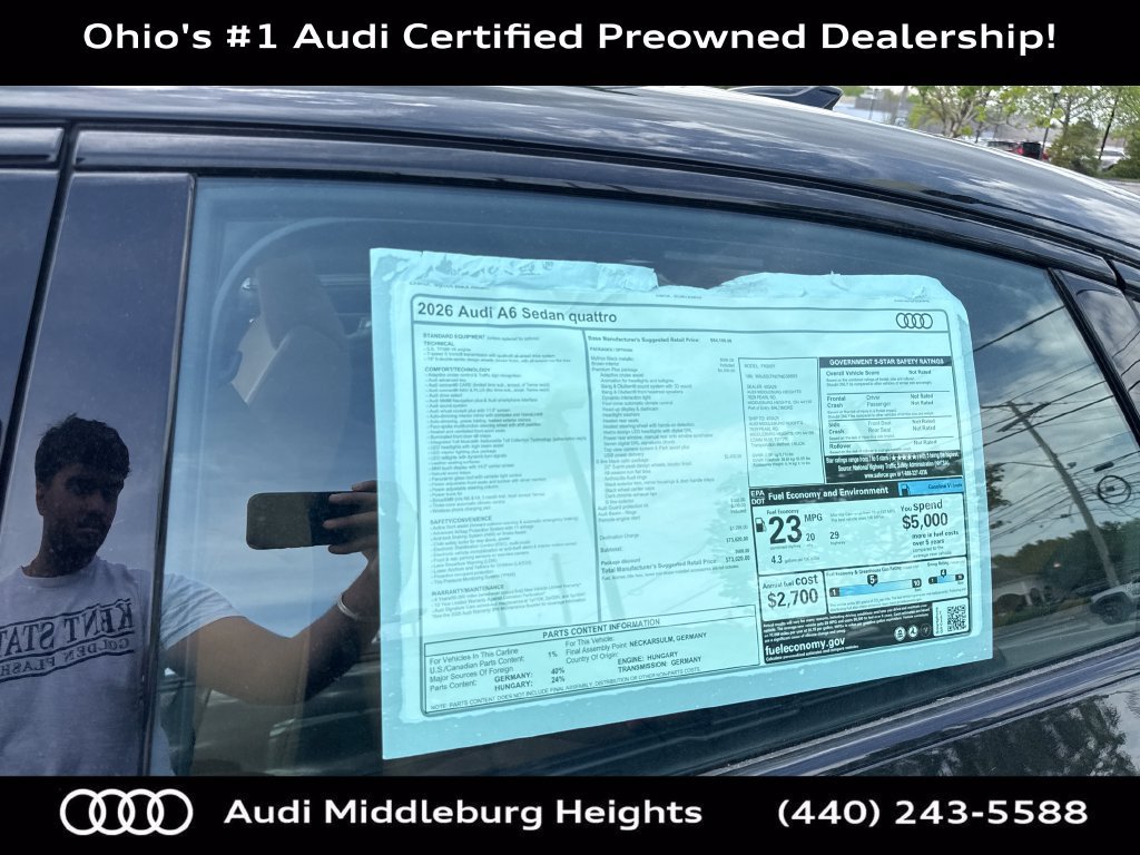 Certified 2026 Audi A6 Premium Plus w/ Premium Plus Package AWD/4WD image 47
