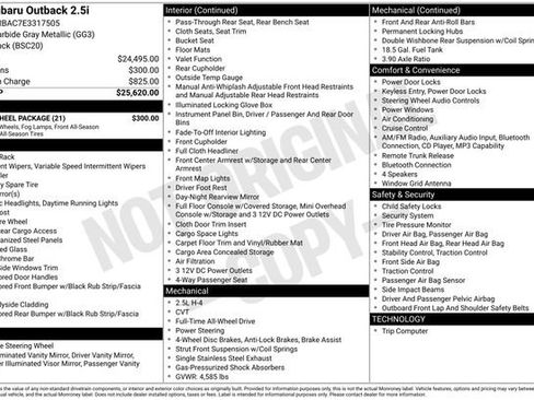 Used 2014 Subaru Outback 2.5i w/ Alloy Wheel Package image 4