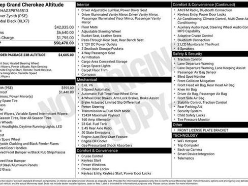 Certified 2023 Jeep Grand Cherokee Altitude AWD/4WD image 3